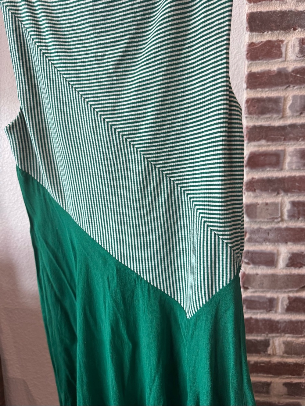 Maeve Anthropologie Green Sleeveless Striped Midi Panel Dress - Womens Medium - Picture 5 of 8